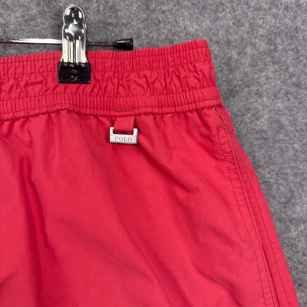 Polo Ralph Lauren Swim Shorts Large Red Nylon Mesh Lined Pony Logo Trunks